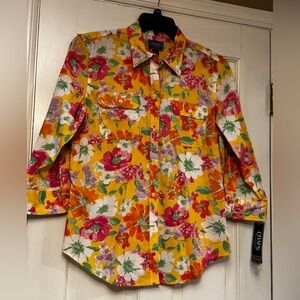Chaps‎ Yellow Floral Blouse